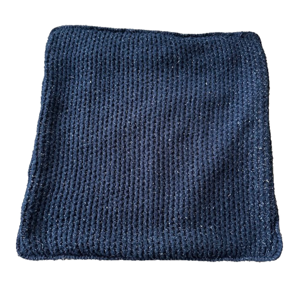 Pottery Barn 24x24” Accent Pillow Cover Sham Chunky Waffle‎ Knit Blue Zipper